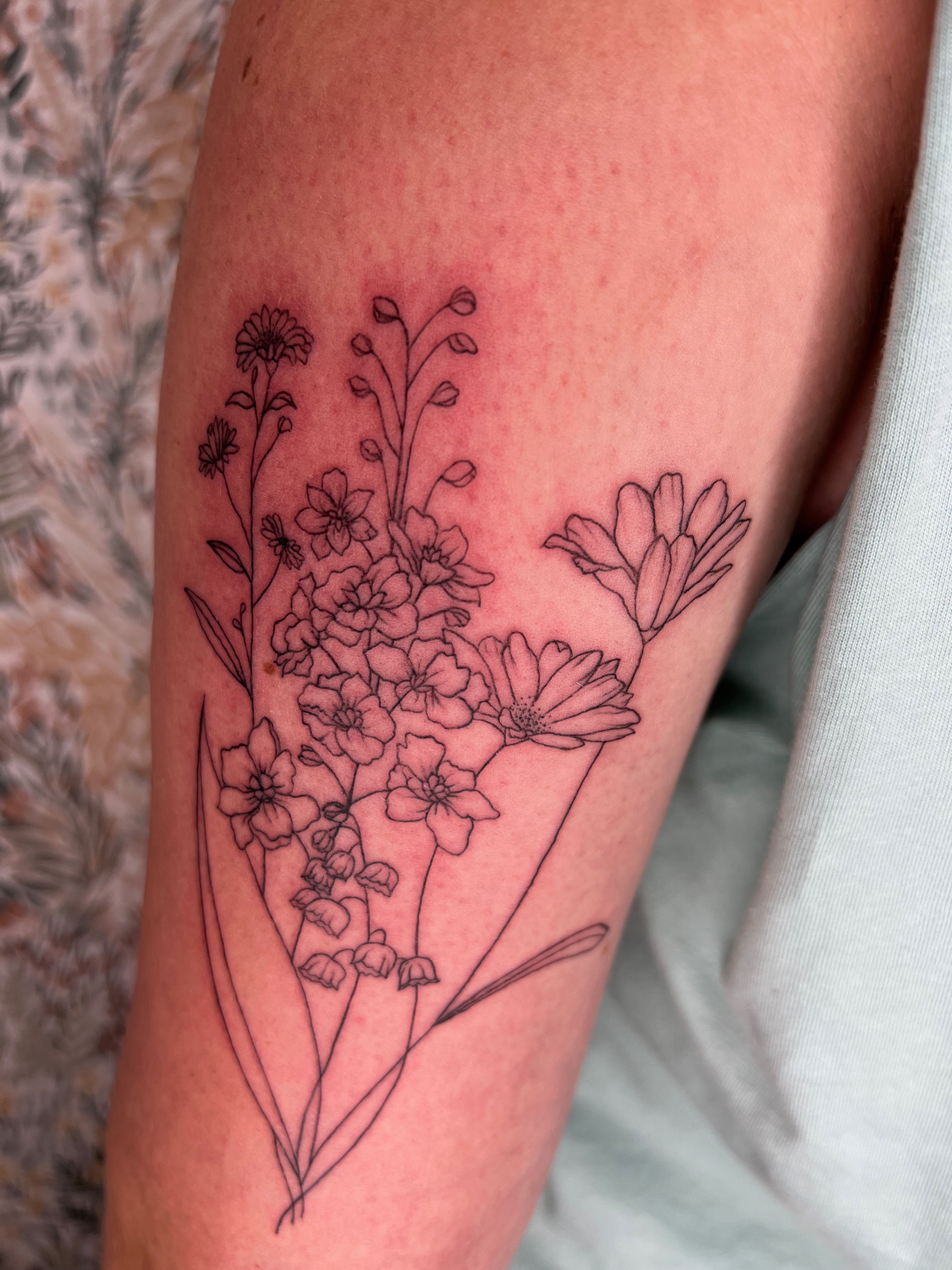 Tatouage personnalisé floral pour Noémie